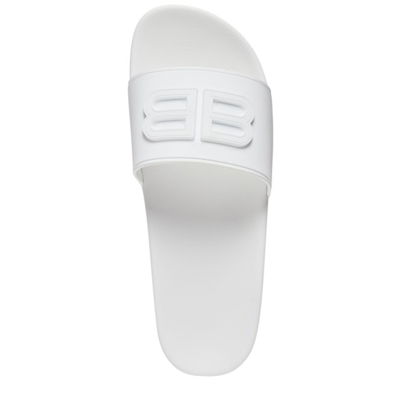 Balenciaga WOMEN'S POOL CLOG BB SLIDE SANDAL MONOCOLOR IN WHITE - Picture 3 of 15
